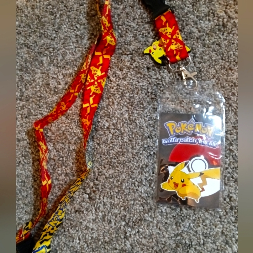 Pokemon Pikachu lanyard with badge holder